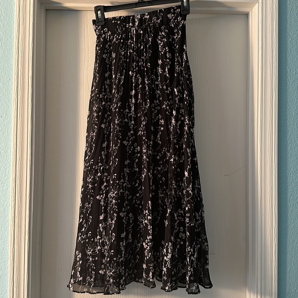 ba&sh Black White Floral Midi Long Skirt - Picture 4 of 6
